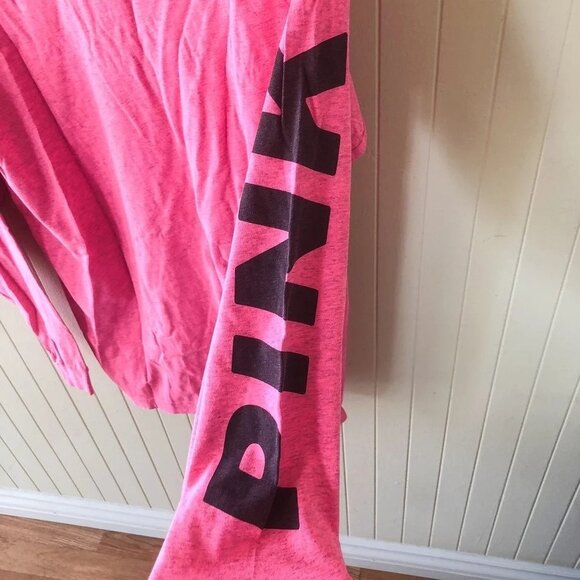 NWT Victoria's Secret PINK Cotton Campus Long Sleeve Tee - Picture 3 of 3